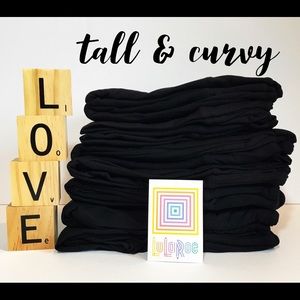 LulaRoe Solid Black Tall & Curvy Leggings TC BNWT